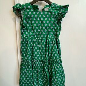 Crewcuts Green and White Floral Kids Dress
